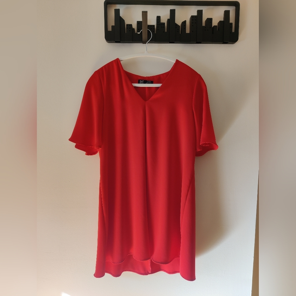 Zara Scarlet V-Neck Blouse